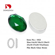 DZ-1022 flat Oval  crystal glass beads